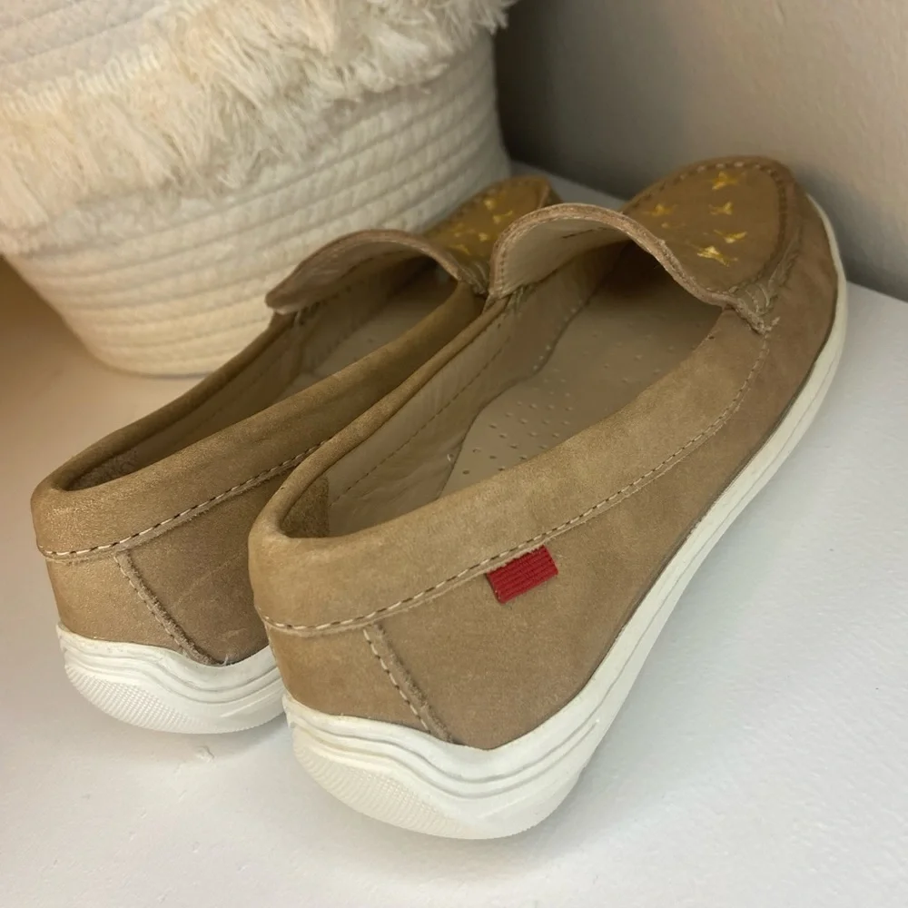 MARC JOSEPH NEW YORK -NWOT Kids Suede‎ Leather Driver Gold Star Loafer- Size 2.5